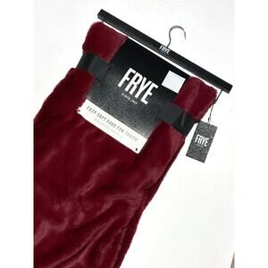 FRYE Faux Fur Throw Blanket 50 x 70" Dark Red Cranberry NWT Sofa Bedding